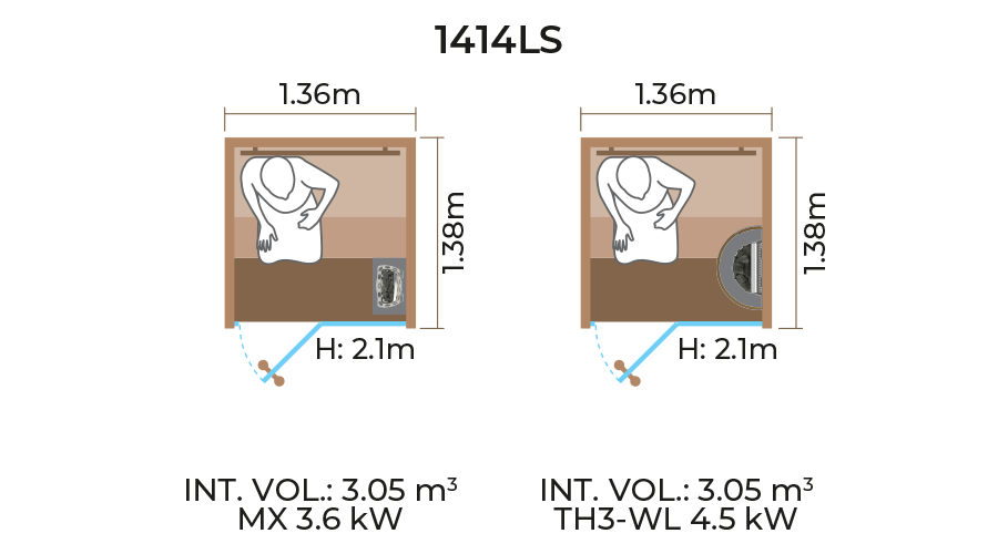 Glass-Front Sauna Room Horizontal Panel-1414LS