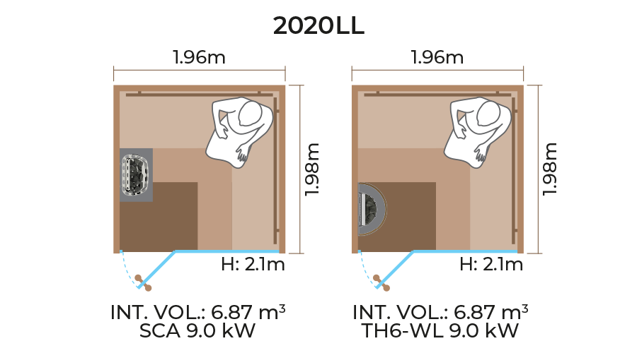 Glass-Front Sauna Room Horizontal Panel-2020LL