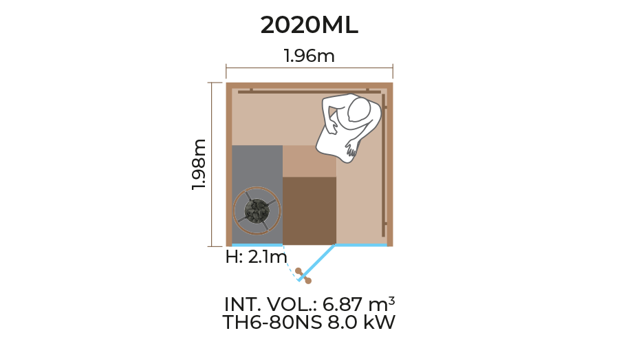 Glass-Front Sauna Room Horizontal Panel-2020ML