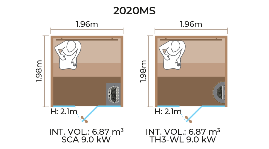 Glass-Front Sauna Room Horizontal Panel-2020MS