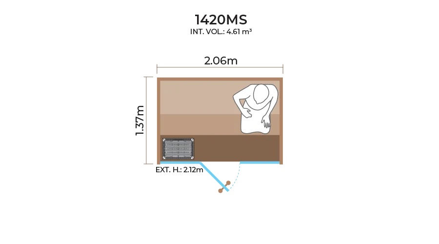 Glass-Front-Sauna-Room-Horizontal-Panel-1420MS Glass-Front-Sauna-Room-Horizontal-Panel-1420MS
