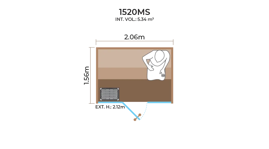 Glass-Front-Sauna-Room-Horizontal-Panel-1520MS Glass-Front-Sauna-Room-Horizontal-Panel-1520MS