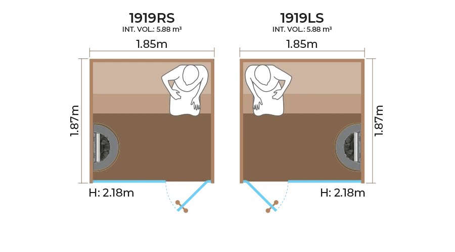 Glass-Front Sauna Room Horizontal Panel-1919RS-LS