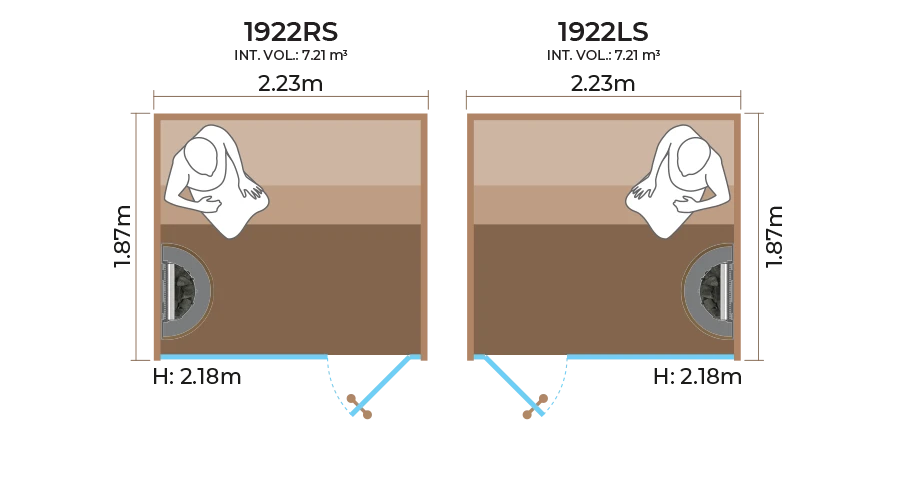 Glass-Front Sauna Room Horizontal Panel-1922RS-LS