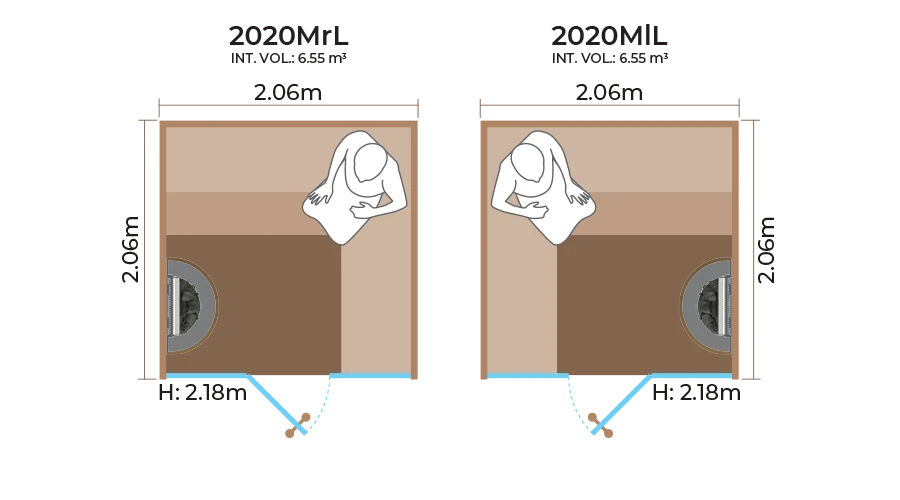 Glass-Front Sauna Room Horizontal Panel-2020MrL-MlL