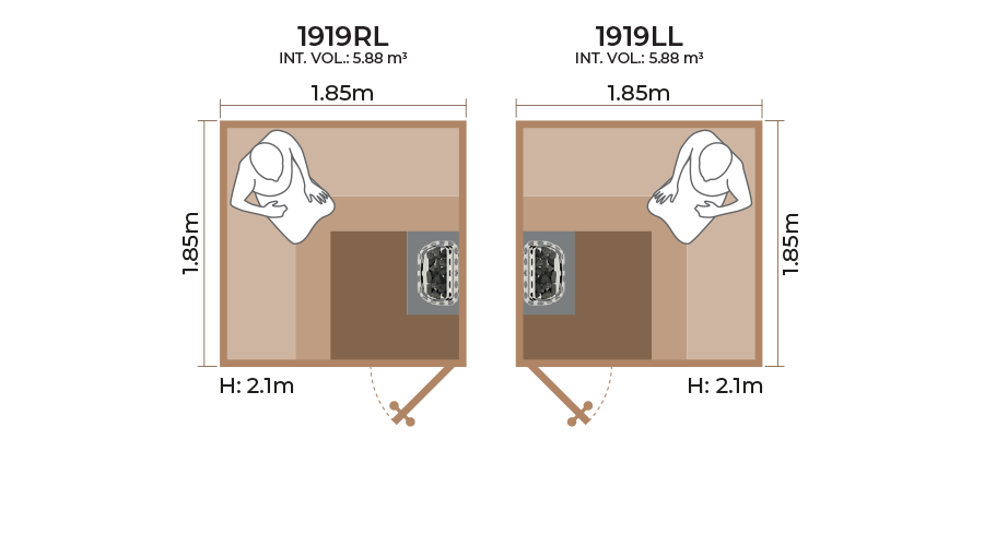 Standard Sauna Room Horizontal Panel-1919RL-LL