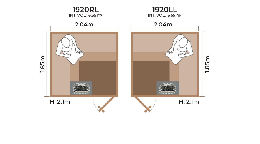 Standard Sauna Room Horizontal Panel-1920RL-LL