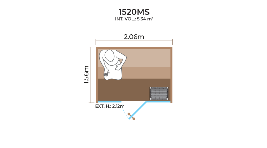 Glass-Front-Sauna-Room-Horizontal-Panel-1520MS